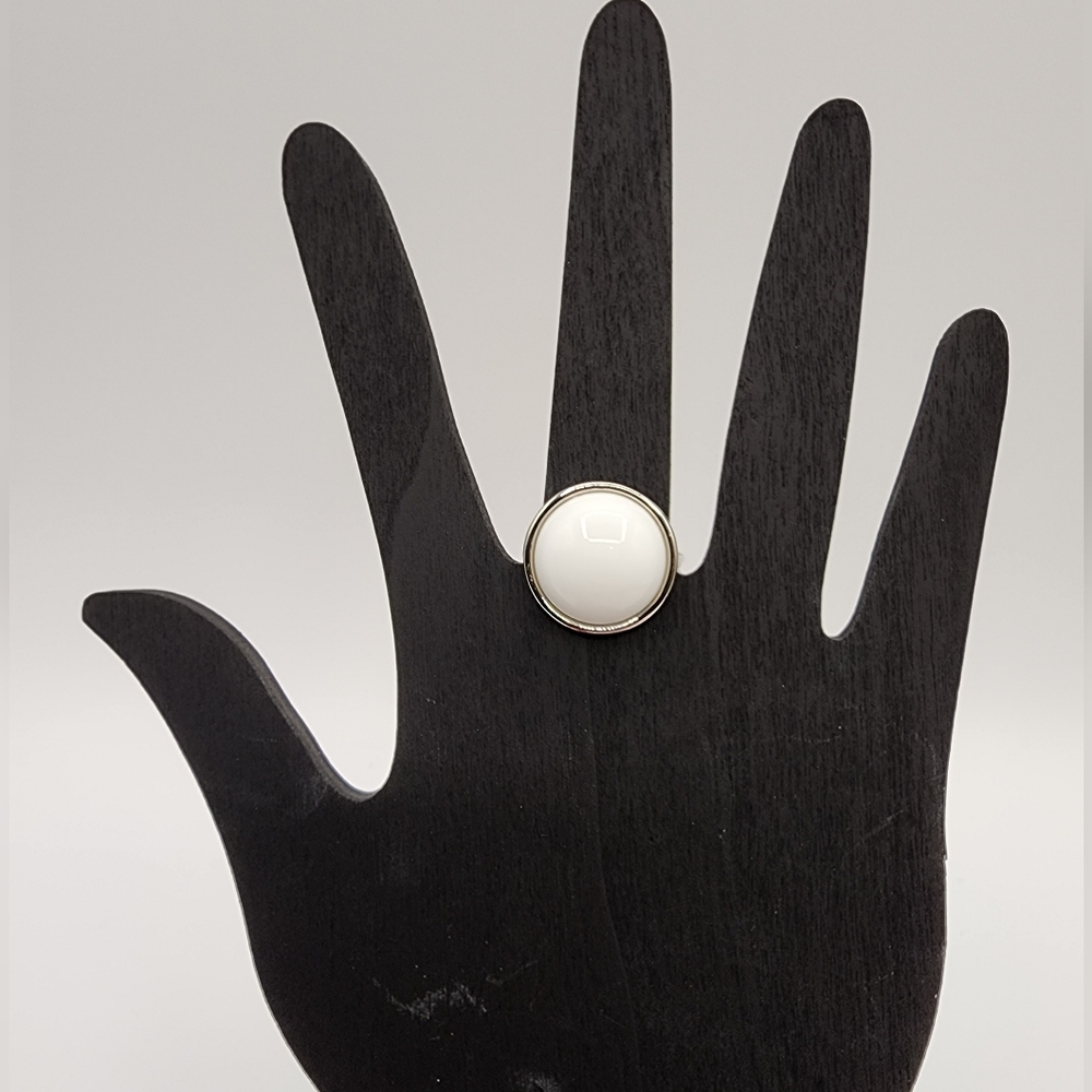 Calvin Klein Stainless Steel White Fashion Ring - NWT 9